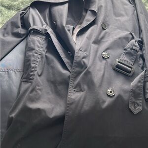 Wacoal Black Trench Coat with Wide Lapels